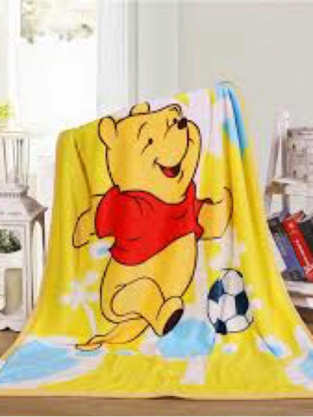 Winnie the Pooh Yellow Plush Throw Blanket